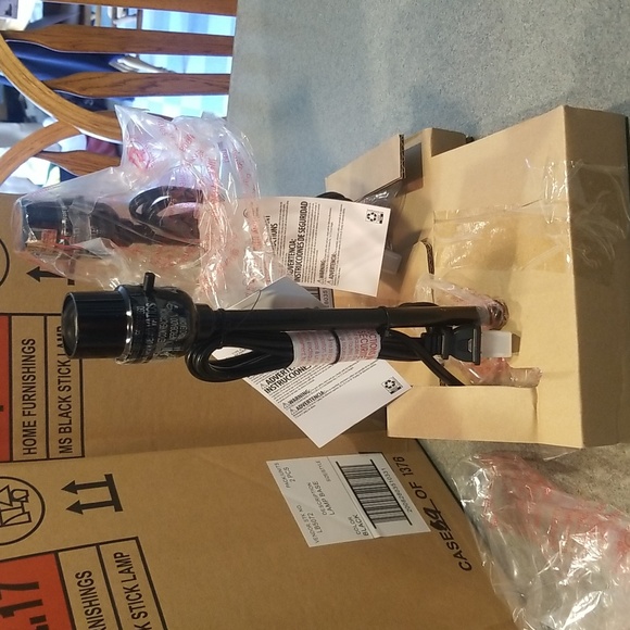 2pk. Mainstays small black stick lamp base 12in tall NWT - Picture 4 of 5